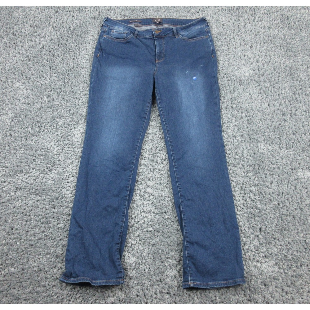 NYDJ Jeans Womens 14 Blue Denim Marilyn Straight  35x30*